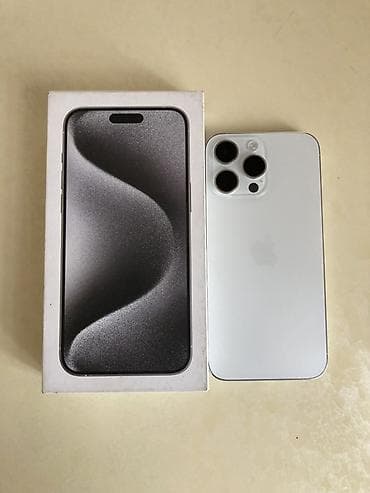 IPhone 15 Pro Max, 256 GB, White Titanium, Face ID lalafo.az -da IPhone 15 Pro Max, 256 GB, White Titanium, Face ID
