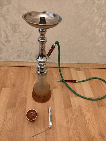 bil: Nərgilə dəsti - Material: metal gövdə (xrom rəngli), şüşə kolba (oyma — 3