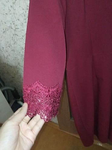 Bordo rəngdə zərif qadın paltarı - Dizayn: Blazer tipli üst hissə — 3