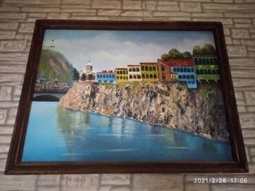 Gürcüstan rəsm əsəri,yağlı boyana işlənib