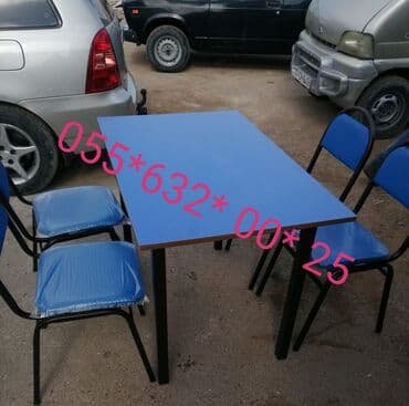 endirimde olan mebeller: Yeni, Dördbucaq masa, 4 stul, Açılan, Stullar ilə, Metal — 30