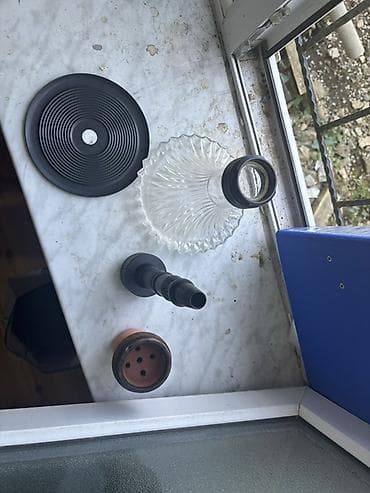 xonca aksesuarları: Nərgil dəsti – şüşə qəlibli kolba və klassik gil tabaqla Məhsulun — 3