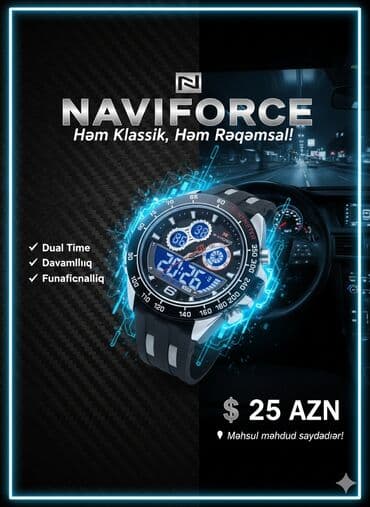 Yeni, Qol saatı, NaviForce, rəng - Qara