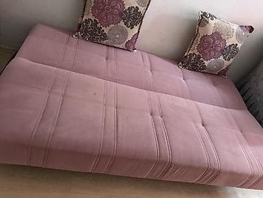 Çevrilə bilən divan/çarpayı - Rəng: toz pembe - Parça: yumşaq məxməri — 9