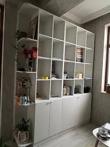 ofis dolabı: Ağ rəngli modul kitab rəfi və şkaf kombinasiyası - Dizayn: Minimal və — 1
