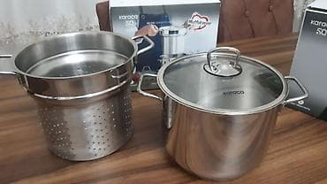 mis tava: Qazan, rəng - Gümüşü, Paslanmayan polad, 3 l, 20 sm, Karaca, Türkiyə — 2