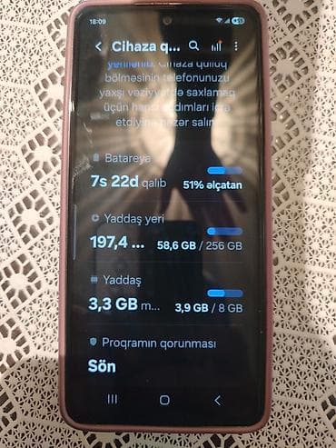 sensor telefon: Samsung Galaxy A52, 256 GB, rəng - Çəhrayı, İki sim kartlı, Face ID, Düyməli — 1