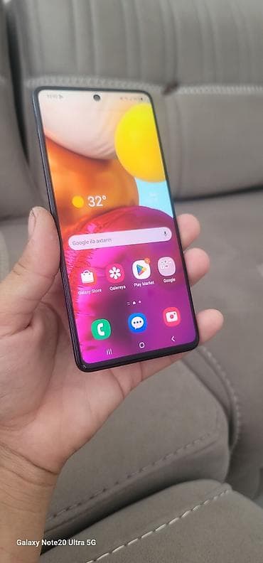 samsung 740n: Samsung Galaxy A71, 128 GB, rəng - Göy, İki sim kartlı — 1