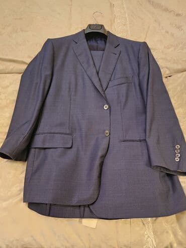 Alfa Romeo: ISaia (Napoli) kişi kostyumu 58 ölçü - Rəng: mavi-boz (melanj toxuma) — 1