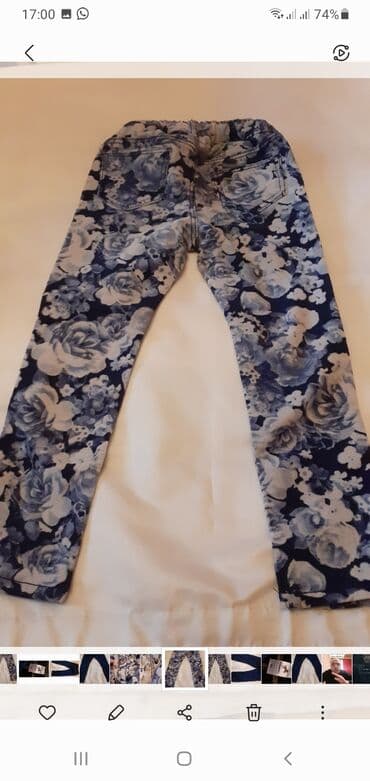 kişilər üçün flisli şalvarlar: Cins şalvar, Qız üçün, 4 - 5 yaş, H&M — 1