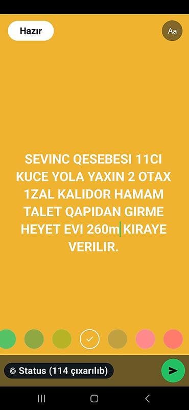 260 kv. m, 2 otaqlı