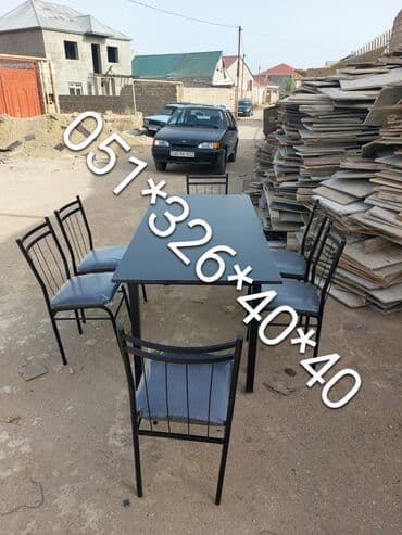 Masa və oturacaq dəstləri: Qonaq otağı üçün, Yeni, Açılan, Dördbucaq masa, 10 stul — 2