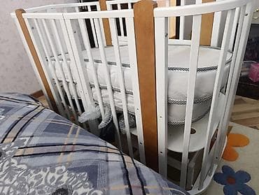 uşaq ucun divan: Oğlan və qız üçün, İşlənmiş, Yumru, Beşik, Dəstsiz, Matras ilə, Yellənmə mexanizmsiz — 3
