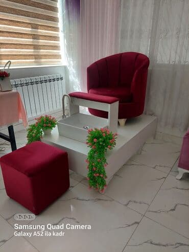 Кухонные принадлежности: Pedikür üçün salon dəsti - Komplekt: yumşaq məxmər örtüklü kreslo — 8