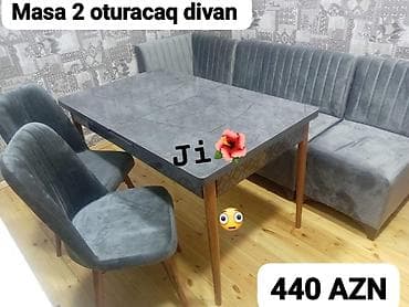 divan ustu: Mətbəx üçün masa və oturma dəsti seçimləri 1) Masa + 4 oturacaq – 299 — 2