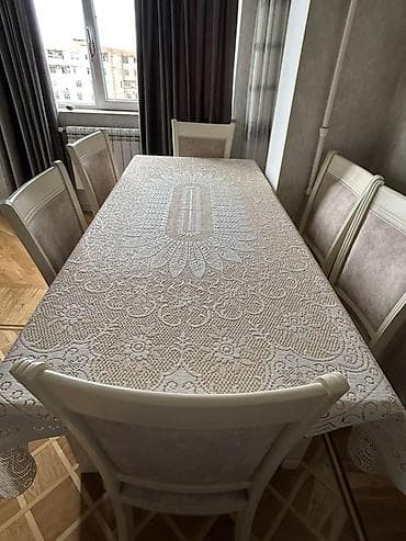 Qonaq otağı üçün, Açılan, Dördbucaq masa, 6 stul — 1