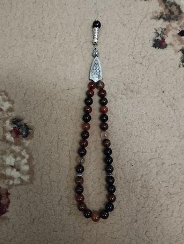 tesbeh nedir: Təbii daşdan təsbeh - Material: cilalanmış təbii daş muncuqlar (qara — 2