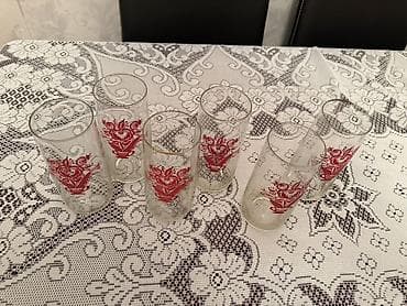 uzerlik qabi: Stəkanlar, rəng - Qırmızı, Şüşə, 6 ədədli dəst — 3