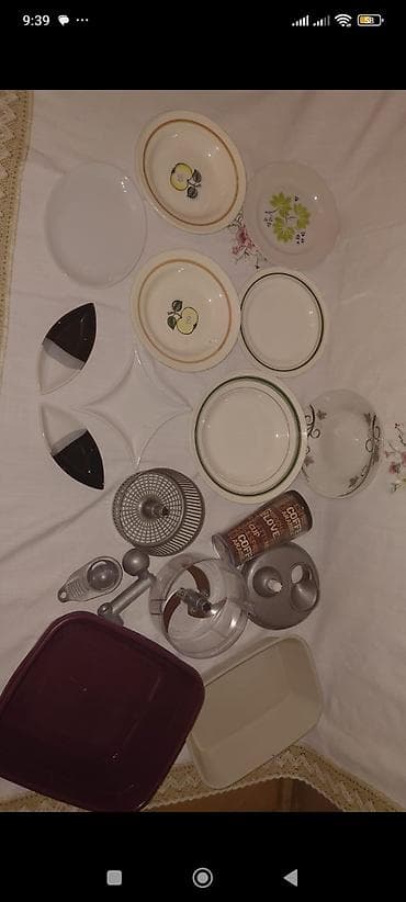 taxta gul qablari: Nahar dəsti, rəng - Göy, Farfor — 4