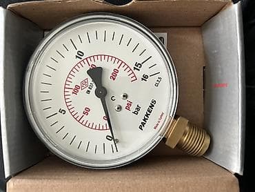 qaz sensoru: Pakkens mexaniki manometr - Ölçmə aralığı: 0–16 bar / 0–230 psi (iki — 1