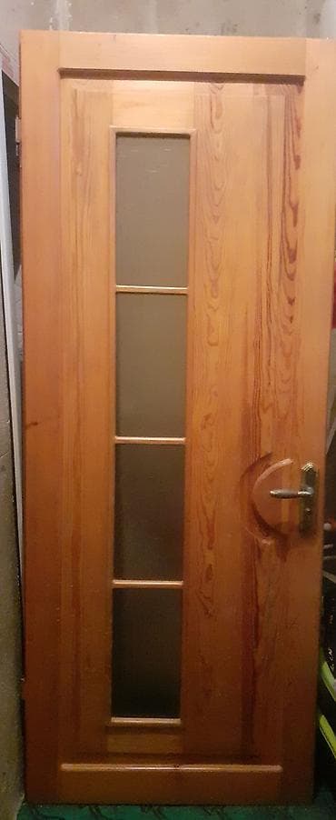 Двери и комплектующие: Taxta iç otaq qapısı 4 ədəd - Material: təbii ağac (açıq qəhvəyi — 1