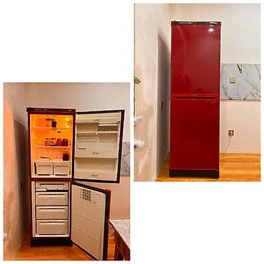 Soyuducu – 170 AZN Qırmızı rəngli, iki kameralı model: - Yuxarıda