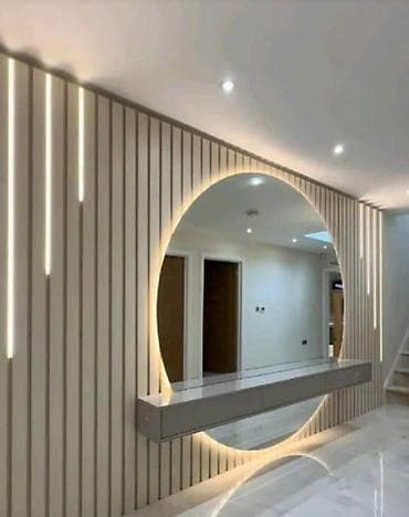 dekor panel: LED işıqlı dekorativ lamel-divar və güzgü kompozisiyaları - Interyer — 9