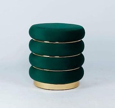 Velvet oturacaq-puf kolleksiyası - Müasir, zərif dizayn: yumru və