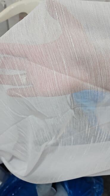 zal üçün pərdələr: Ağ rəngli, incə toxunuşlu tull pərdə/parça - Material: şəffaf, yüngül — 2