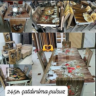 Mətbəx üçün, Dördbucaq masa, 4 stul