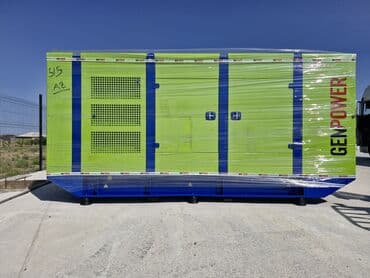 generator: Yaşıl və göy rəngli Genpower dizel generatoru. Elektrik enerjisi tələb — 5