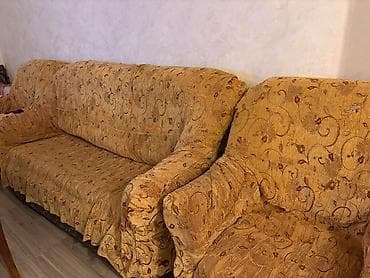 divan krislo: Klassik üslubda yumşaq mebel dəsti – 3 yerlik divan və 2 ədəd geniş — 4