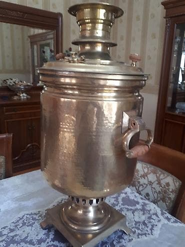 самовар антикварный: Старинный самовар, 1870 год, Медь, Состояние: Отличное — 8