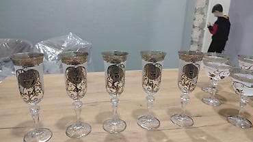 karaca qab: Qədəhlər, rəng - Qızılı, Şüşə, Rusiya — 1