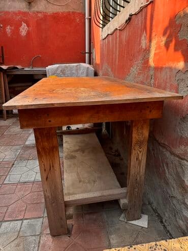 dairevi masa: İşlənmiş, Açılmayan, Taxta, Dördbucaq masa — 5
