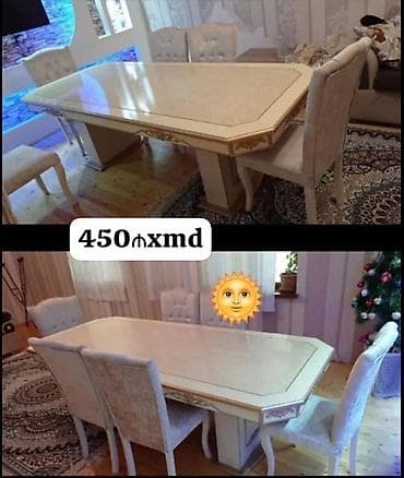 kunc divan kredit: Qonaq otağı üçün, Yeni, Dördbucaq masa, 6 stul — 1