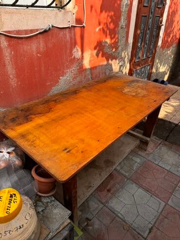 dairevi masa: İşlənmiş, Açılmayan, Taxta, Dördbucaq masa — 4