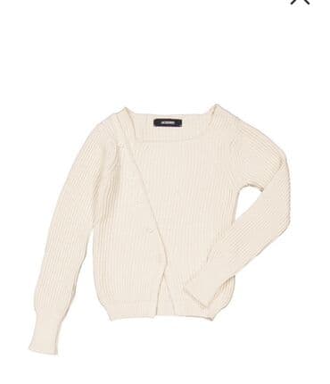 Uşaq ayaqqabıları: 4-10 yasha var Jacquemus uwag kardiqanı — krem/ağ rəngdə, qalın rib — 1