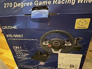 sur mikrofon: QEOME oyun sükan dəsti - Vibrasiya funksiyalı sükan: real sürüş hissi — 9