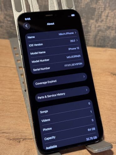 iphone 12 2 ci el: IPhone 12, 64 GB, Qara, Simsiz şarj, Face ID, Sənədlərlə — 4