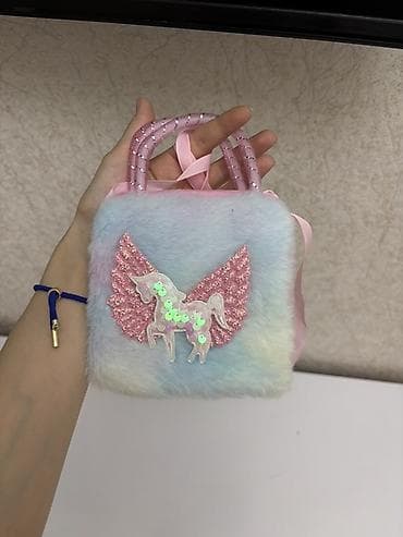 Uşaq çantası – yumşaq tüklü materialdan, pastel rəngli (açıq mavi — 2