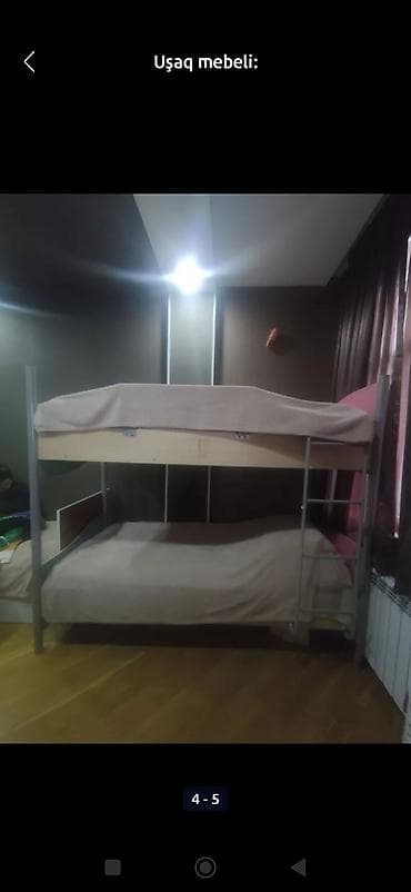 Ev və bağ: Oğlan və qız üçün, İşlənmiş, Çarpayı, Matras ilə, Siyirməsiz, Dəmir — 2