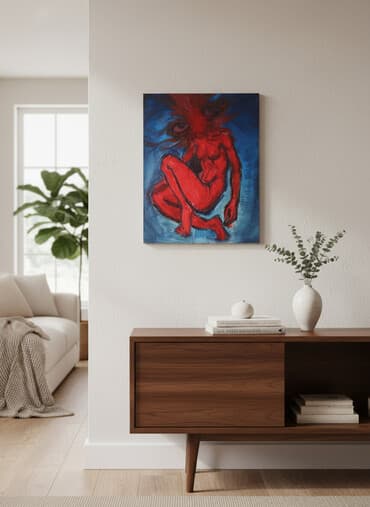 divar saatları: Mövzu: Ekspressionist rəsm əsəri – “Qırmızı siluet” Qiymət: 30 manat — 1