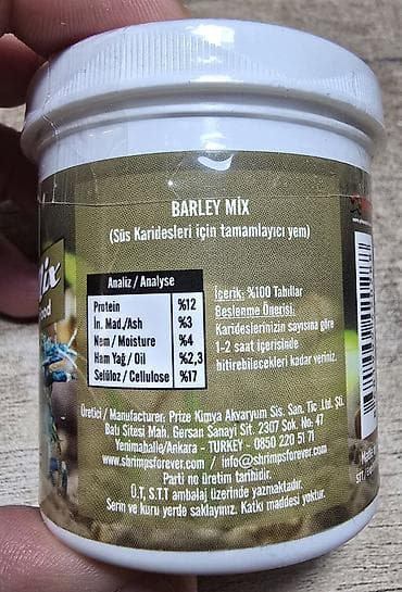 Heyvanlar üçün mallar: Profesional krevetka yemləri Shrimps Forever Barley Mix 50g - Tərkib — 3