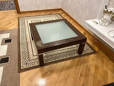 qonaq stolu: Kvadrat masa, Açılmayan, Təkərsiz, Şüşə, Zəmanətsiz — 1