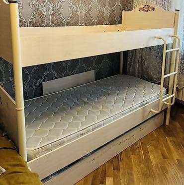 şirvan mebel: Oğlan və qız üçün, İşlənmiş, Çarpayı, Matras ilə, Siyirməsiz, MDF — 7