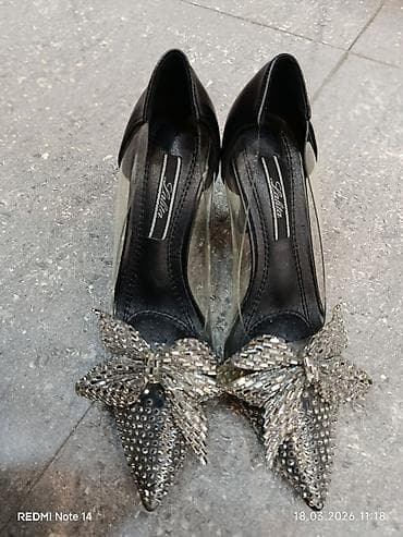 muncuq: Zərif qadın tuflisi – Lallia - Rəng: qara, şəffaf yan panellərlə - — 2