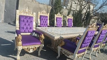 piano stulu: Qonaq otağı üçün, Açılmayan, Dördbucaq masa, 8 stul — 4