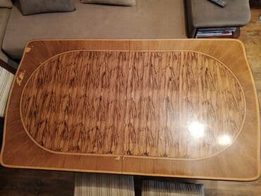 Кухонные принадлежности: Для гостиной, Раскладной, Овальный стол, 6 стульев — 1