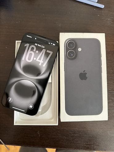 iphone 16 sade: IPhone 16, 128 GB, Qara, Face ID — 2